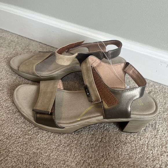 NAOT Intact Sandals Womens US 10 EU 41 Leather Coffee Tan Block Heel Comfort - Picture 3 of 7